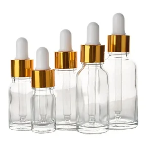 28pc 15/30/50ml Empty Dropper Essential Oil refillable Glass Bottles